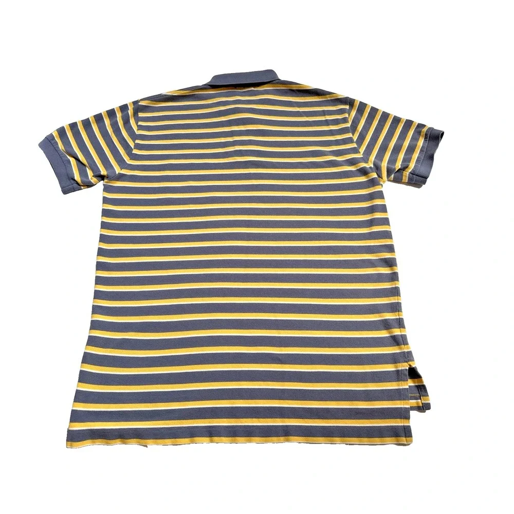 Polo‎ Ralph Lauren Men's Polo Shirt Short Sleeve YELLOW GRAY Striped, Large